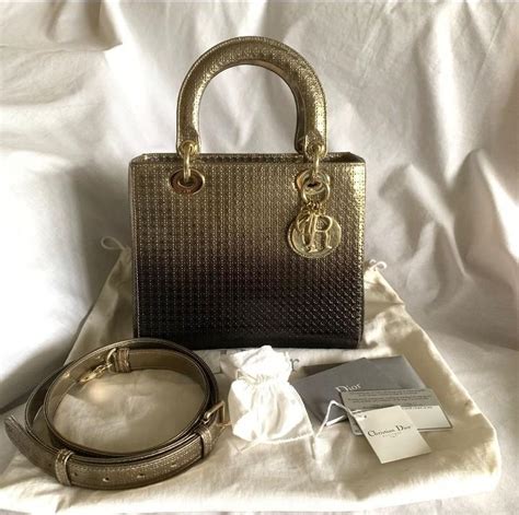 lady dior micro cannage gold|lady dior small price.